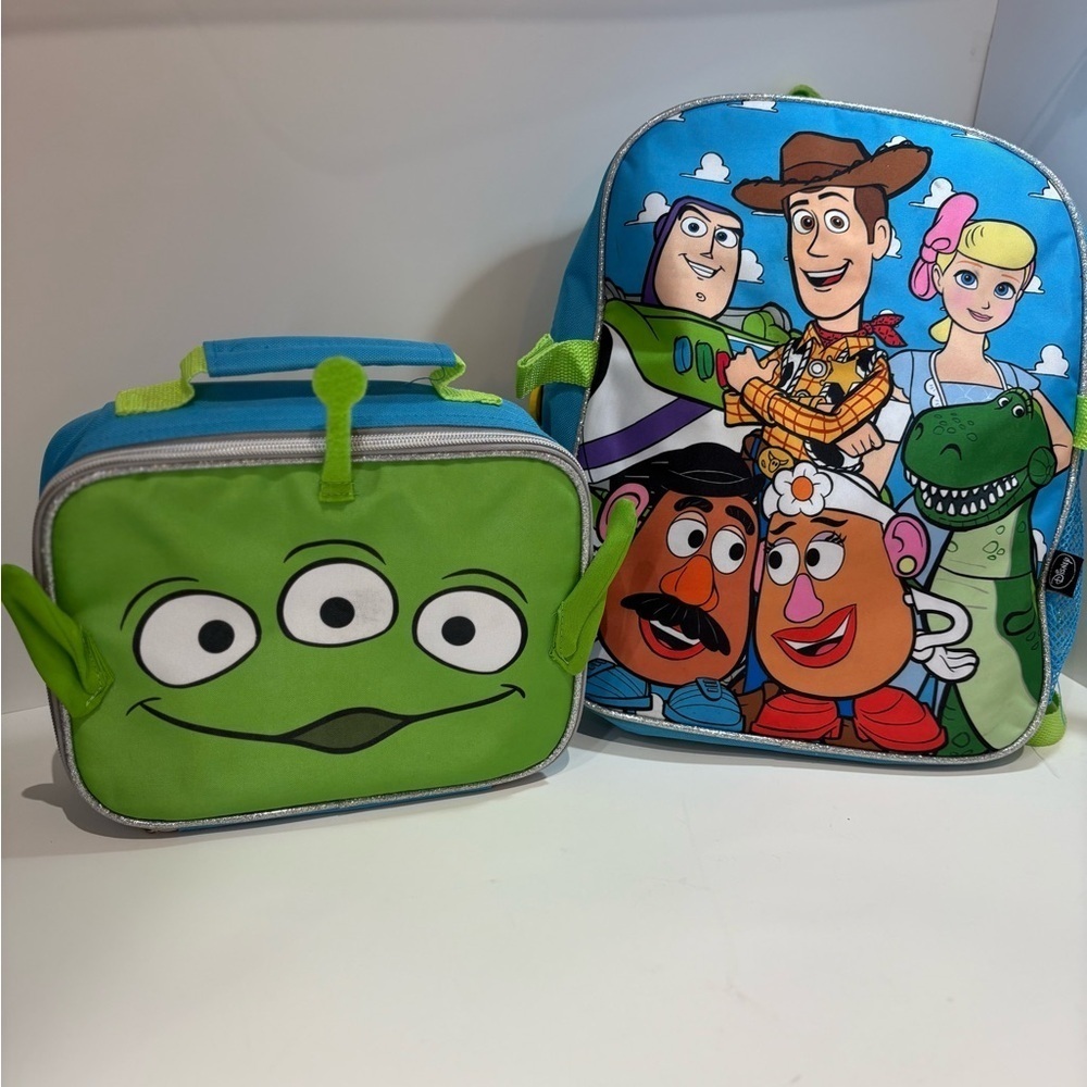 Disney Pixar Toy Story Alien Backpack Lunch Bag Set Kids School Bag